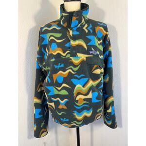 Patagonia Synchilla Arctic Collage Northern Green Fleece Pullover M
